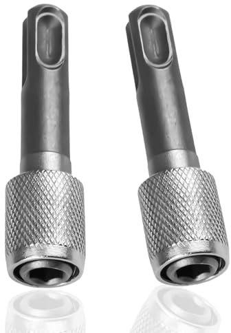 2 Pezzi Adattatore SDS-Plus da 6,35mm per Trapano Elettrico, Punte Universali, Compatibile con Martelli Perforatori e Demolitori, Mandrino Esagonale, Acciaio Robusto (Argento)