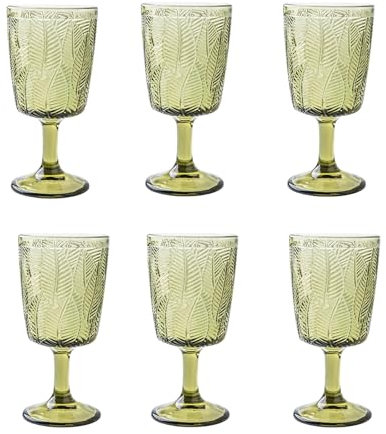 Vasos Cristal Copa de vino tinto verde, copa de vino premium moderna y elegante juego de copas de vino for mujeres, hombres, decoración de aniversario de boda, Bar Personaliza ( Size : 300ml/10oz , Co