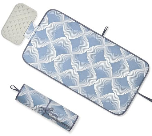 KINGRACK Ironing Mat, Iron Padding with Silicone Iron Rest for Steam on Tabletop or Bed, Heat Resistant, Portable, Quilting & Travel Blanket, Blue