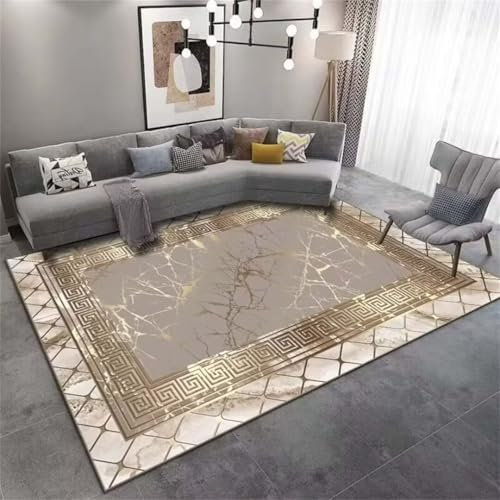ROSURUG Teppich Dünn Rugs Aesthetic Things Teppich im Wohnzimmer mit gelbem Steinmuster, waschbar Orientteppich
