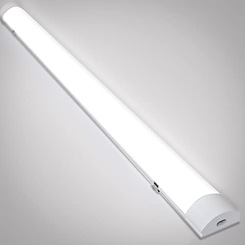 Eulenke 18W LED Feuchtraumleuchte Kellerlampe Led Kellerleuchte Werkstattlampe leuchtstoffröhre Neutralweiß Energieklasse A++ 60CM, 4000K Geeignet für Keller, Decken