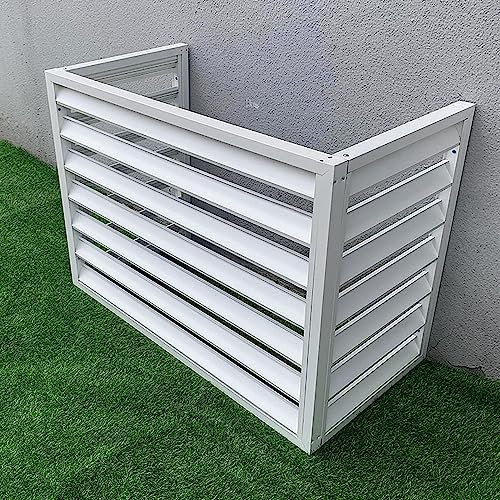 Aluminium-Klimaanlagenzaun-Abdeckung für den Außenbereich, Privatsphäre, Blumenregal, Fensterläden, Raumteiler (weiß, A ~ 1,5P, 100 x 50 x 70 cm)