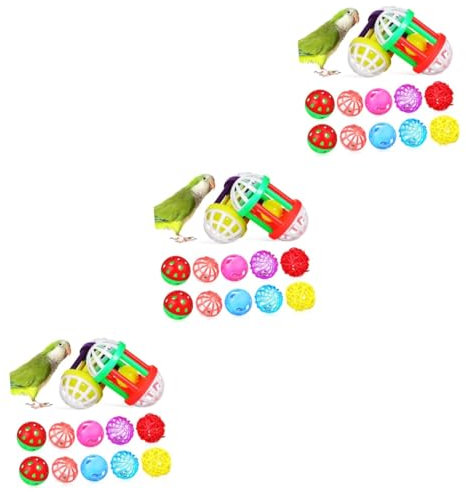 BCOATH 36stücke Vogelspielzeug Bälle Bunte Beißbälle Für Papageien Wellensittiche Und Nymphensittiche Zum Kauen Und Spielen Fußgrip Und Flexibilität