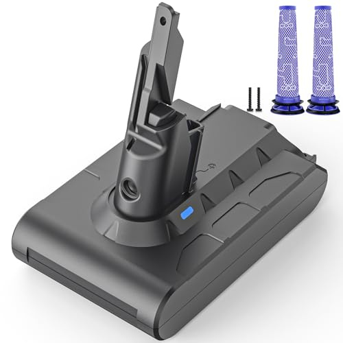 6500mAh V7 Akku, V7 Ersatzakku für Dyson V7 SV11 Animal Motorhead Pro Trigger Fluffy Matress Car+Boat Staubsauger mit 2 Filter