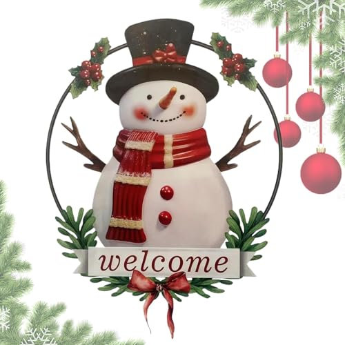 -Weihnachtsschilder – -Türschild, Metall- -Türhänger | Winter-Weihnachtsdekoration, Willkommensschild-Türkranz, Türkranz, Hängende Dekoration Für Innen- Und Auß