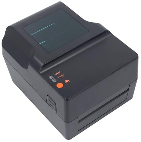 Hyuduo Thermotransfer-Desktopdrucker, Hoher Auflösung, Doppelmodus-Drucker für Versandetikettenaufkleber, USB-Konnektivität für den Barcodedruck von Versandetiketten (EU-Stecker)