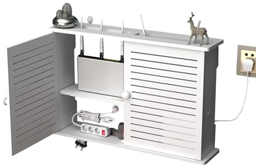 PZPIUGY Wandbehang Router Verstecken Regal, Wand Router Aufbewahrungsbox, Router Box, Router Verstecken, Wandmontage Tv Kabel Organizer Box, WLAN Box