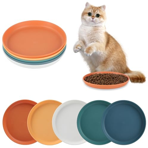 LiuHancsqd Flach Futternapf Katzenfutter Napf, 12 STK Katzenschüssel, Katzenfressnapf Katze Futternapf für Katzenfutterschale flach Katzennapf, Katzenteller Katzennäpfe für Trocken Nassfutter