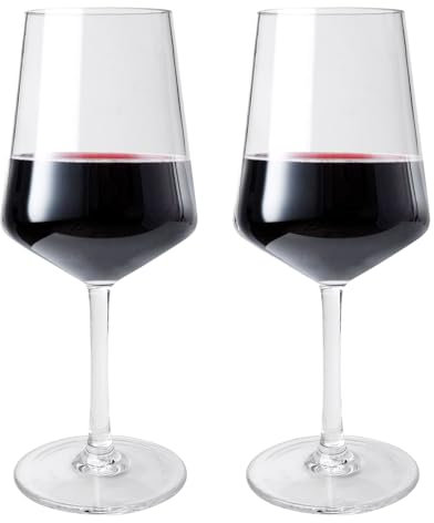 BORDEAG Juego De 2 Copas De Vino De Plástico 532ml Irrompibles Para Exteriores, Viajes, Camping y Piscinas - Vasos De Cóctel
