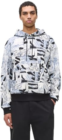 Karl Lagerfeld Jeans Homme Relaxed All Over Print Hoodie Urban Texture All Over Print XXL