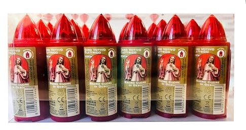 Paquete de 24 velas votivas eléctricas Stilo Ø 3 cm - H 9 cm - Pilas incluidas - Duración 120 días - Cereria Di Giorgio