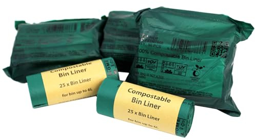 Actiasgear 5-6L Compostable Bin Liners, Kitchen Food Waste Caddy Bags, Biodegradable, 50 pcs