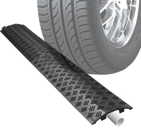 Protecteur de Tuyau pour,Protecteur De Câbles pour Lignes Électriques Et Passage Piéton - Passage Protégé pour Tuyau d'Arrosage Extérieur sur Route Trottoir Garage Jardin Gravier Asphalte