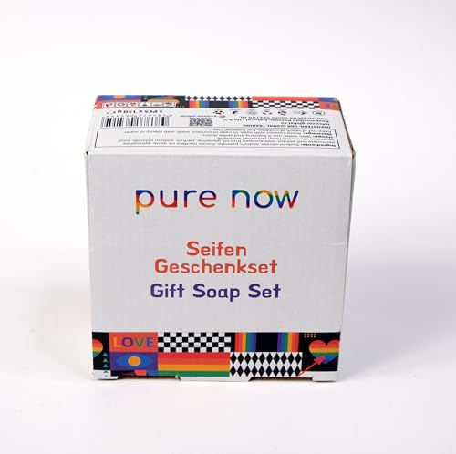 Pure Now Olivenölseifen Geschenkset 3x150g mit Olivenöl Kokosöl Handmade Vegane Naturseife