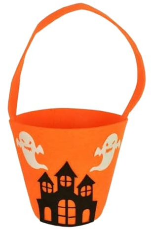 SYJYM - 2 bolsas de calabaza para niños de Halloween, hechas a mano, material de bricolaje, bolsa de vestir hecha a mano, bolsa de cartón para dulces