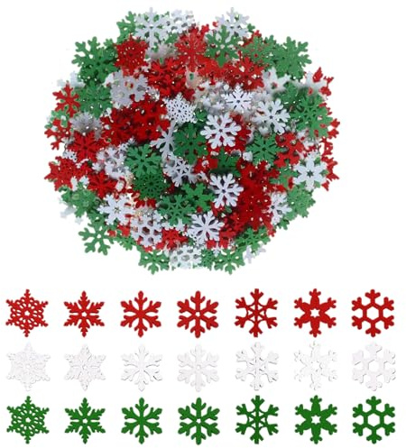 100 Stück Streudeko Weihnachten Holz, Tischdeko Weihnachten， Holz Schneeflocken, Weihnachts Streudeko, Streudekos Weihnachtens, für DIY Geburtstag Handwerk Tischdeko