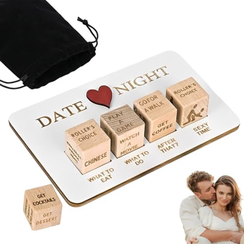YIPFEN Dadi per Coppie, Idee Divertenti per Serate Romantiche, Set di Giochi per Coppie, Regalo Originale per San Valentino, Anniversario, Compleanno (con Sacchetto Nero)