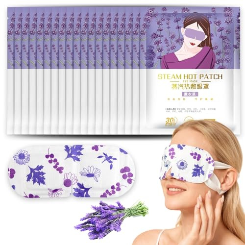 20 unidades de antifaz para ojos con vapor, compresas de ojos cálidas