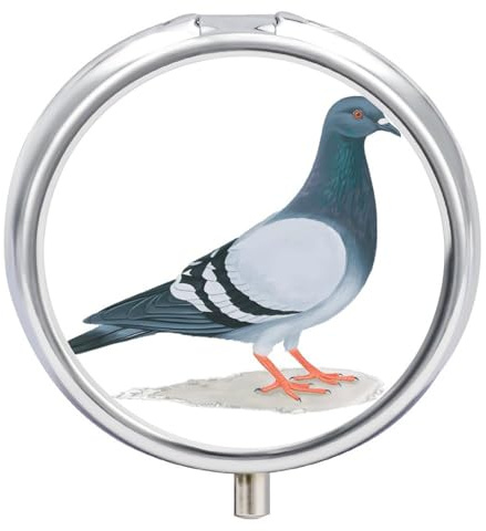 Pigeon Pilulier rond portable à 3 compartiments, exquis en métal avec fermeture à pression, boîte de rangement pour tablette, sac à main, poche, voyage et usage quotidien