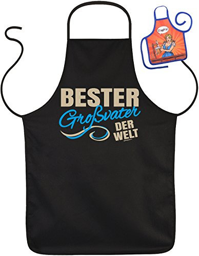 Opa Schürzen Set - Sprüche Kochschürze Großvater : Bester Großvater der Welt -- Geschenk Grillschürze Geburtstag Opa + Minischürze