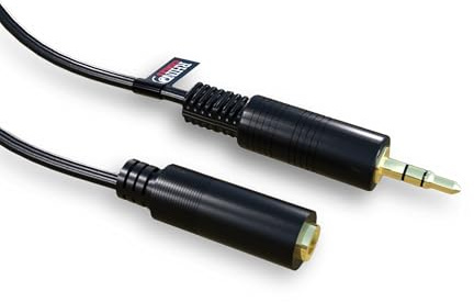 rhinocables 3.5mm Headphone Extension Cable (1m, Black) | Male to Female Gold Plated Aux Extender for Tablets, PCs, MP3 Players & Speakers, Interference Free Stereo Audio
