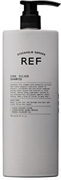 REF Cool Silver Shampoo mit botanischen Extrakten, blaue und violette Pigmente, strafft helles, blasses oder blasses Haar, sulfatfrei, 750 ml