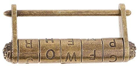 Vorhängeschloss groß Antik Vintage mit Drehcode - Metall messingfarben - 80x40x15mm
