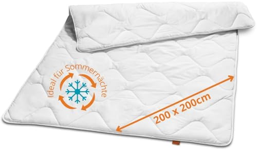 sleepling Ultra leichte Sommerdecke 200x200 cm, Sommer Bettdecke leicht | Dünne Sommerbettdecke, Decke, 100% Mikrofaser, Füllung Polyester, OEKO-Tex, Waschbar bis 60 Grad, Made in EU