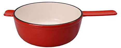 Kisag Fondue Caquelon Gusseisen Fonduetopf Käsefondue rot Kachel 20 cm 2,0 l