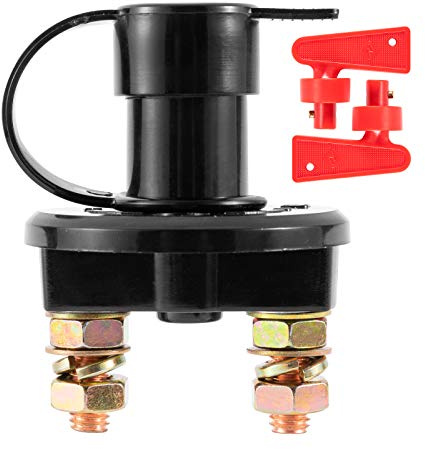 CZC AUTO Batterie-Trennschalter Auto-Trennschalter 12 V/24 V Notstrom-Kill-Disconnect Automotive Rotary Messing Terminal für Auto Truck Boat RV ATV Marine mit 2 Schlüsseln