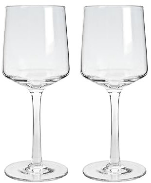 Denby - Natural Canvas Red Wine Glasses Set of 2 - 370ml - Hand Blown Hand Finished Long Stem Large Wine Glasses Contemporary - Dishwasher Safe