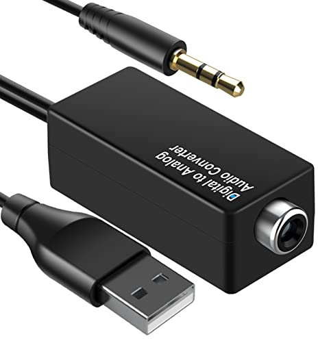 Wilitto Audio cavo AUX 3.5mm Jack Digital a Convertitore di fibra ottica analogica coassiale Buon effetto sonoro per DVD 1.