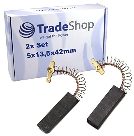 2x Trade-Shop Motorkohlen Kohlestifte 5x13,5x42mm für Bosch WAE20360 WAE2044S WAE16165 WAE244 WAE24443 WAE28443 WAE28391 WAE24163 WAE24463 WAE244S1