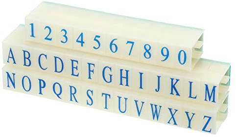 PATIKIL Abnehmbare Nummer Briefstempel Kunststoff 9+26 Ziffern Schriftgröße 1 Ziffer 0-9 Alphabet A-Z Kombinationsset für Kartenalbum Unterricht
