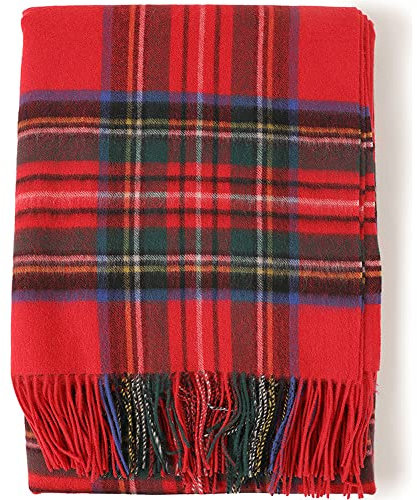 VRBFF Schottische, Gemütliche, Wollige Tartan-Decke, Großer Mehrzweck-Teppich Aus Reiner Wolle, Größe 190 X 140 cm, 5 Verschiedene Tartanfarben Zur Auswahl (Verrottet)