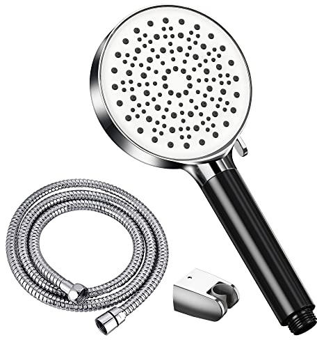 EMKE Wassersparender Duschkopf mit Schlauch, Duschkopf Wassersparend mit Filter, Regendusche Sparduschkopf Set Druckerhöhend Duschbrause Handbrause mit 6 Strahlarten