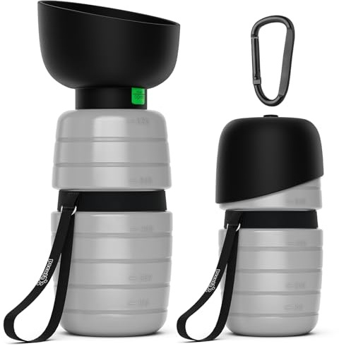Pecute Botella Agua Perro 850ml, Bebedero Portátil Antigoteo, Paseo