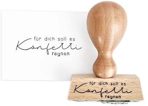STEMPEL Konfetti | für dich soll es Konfetti regnen | Holzstempel Geburtstag | Textstempel Hochzeit