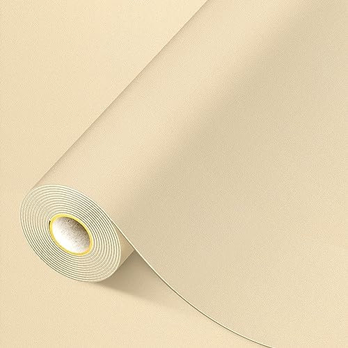 MICTER Leder Selbstklebend 30 X 300 cm, PU Kunstleder Glatt, Reparatur Set für Möbel, Sofa, Autositze, Taschen, Renovierung (Beige Gelb)