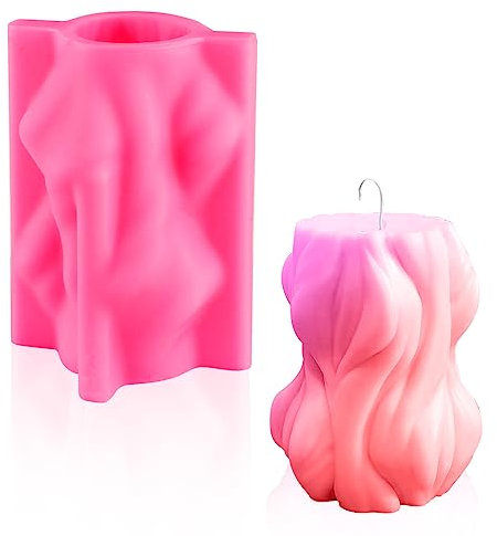 Kerzenform zum Gieben Silikonform DIY Slilkon Kerzengiebform 3D Kerzen Silikonformen FÜR Bastelornamente Fondant Duftkerzen Schokolade Seife