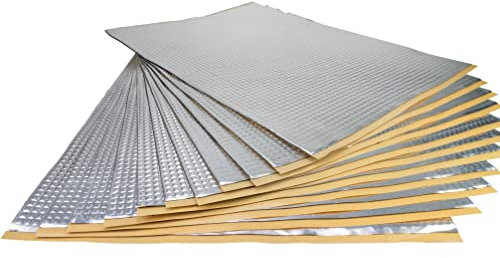 Haskyy Pannelli isolanti in alluminio butilico, 2 mm, 2,04 m², 500 x 370 mm, 11 isolanti per auto, isolamento acustico e isolamento acustico