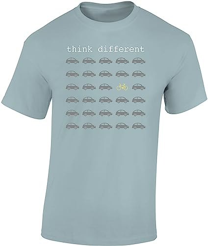 Baddery Fahrrad T-Shirt Herren - „Think Different“ | Bike Shirt für Radfahrer