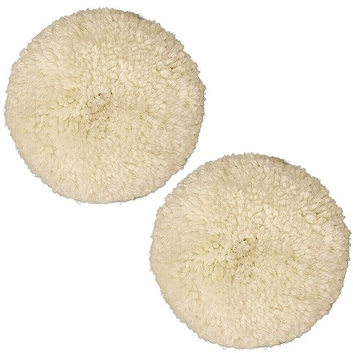 Juego de 2 discos de pulido de lana de cordero, disco de 150 mm, almohadillas para brocas M14, adaptador de pulido
