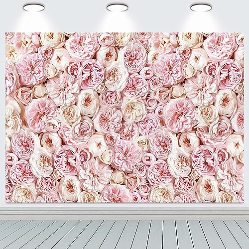 3x2.4m Telón de Fondo de Pared de Flores Rosa floreciente Floral Fotografía de Fondo Niñas Fiesta de Cumpleaños Boda Ducha de Novia Aniversario Decoraciones Retrato Photoshoot Photo Booth Props