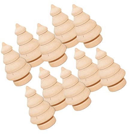 EXCEART 20 Stk Kleine Holzbäume Mini-weihnachtsbäume Aus Holz Zum Basteln Holzfiguren Zum Bemalen Diy Tortenfigur Holzpuppen Selber Machen Kind Handbuch Bambus Dekorative Gegenstände