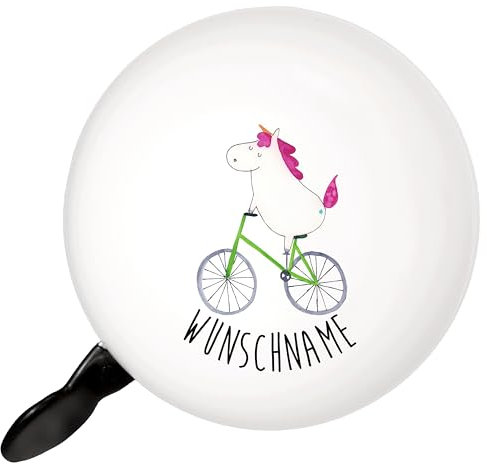 Mr. & Mrs. Panda Personalisierte Fahrradklingel Einhorn Radfahrer - Geschenke, Unicorn, Für Herren Mit Gravur, Rad, Initialen, Namen, Radfahren, Bike, Selbst Gestalten, Konfetti
