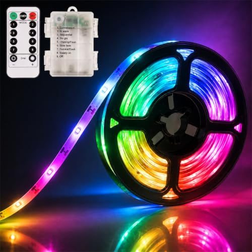 LED Strip Batteriebetrieben 2M,Batteriebetriebene LED Streifen Lichter