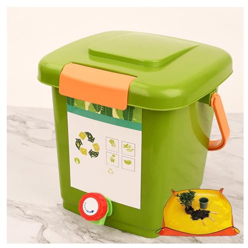 Compostiera Da Balcone Con Rubinetto Porta Rifiuti Da Esterno Comodo Riciclaggio Dei Rifiuti Alimentari Compostiera Domestica,Style1(8L)-1Set