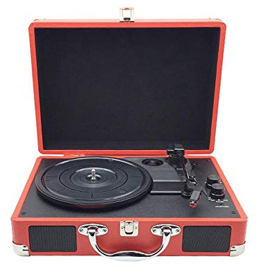Giradischi in vinile, grammofono retrò, altoparlante Bluetooth retrò creativo, giradischi rosso