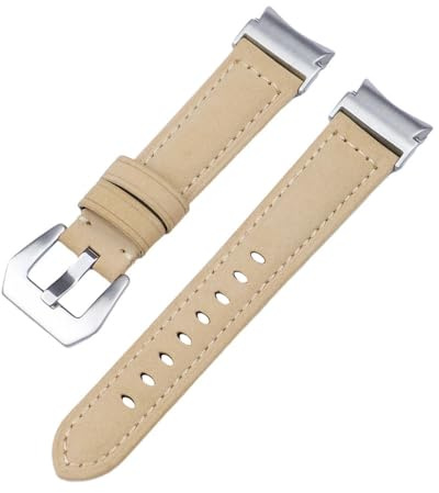 20mm Läderband med snabb passform för Samsung Galaxy Watch 6 5 4 40 44mm klocka 5 pro 45mm för 6/4 classic 43 47mm 42 46mm Klockarmband,Khaki Silver,för klocka 4 40 44mm